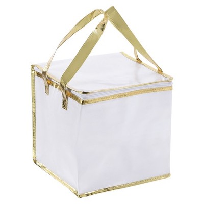 Isolierte Einkaufstasche Vliesstoff Faltbar 43x37x37cm Weiß