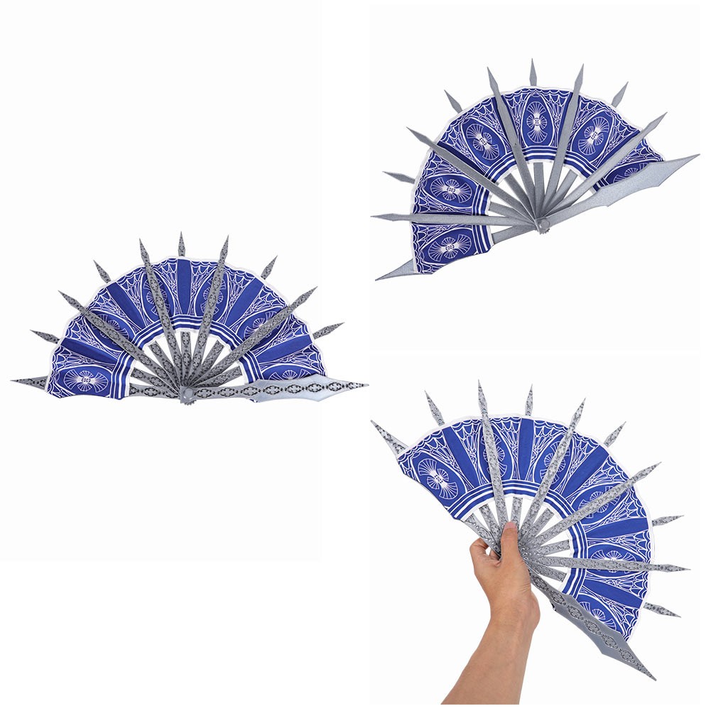 Game MK Kombat:Kitana Silver purple Folding hand fan Cosplay props