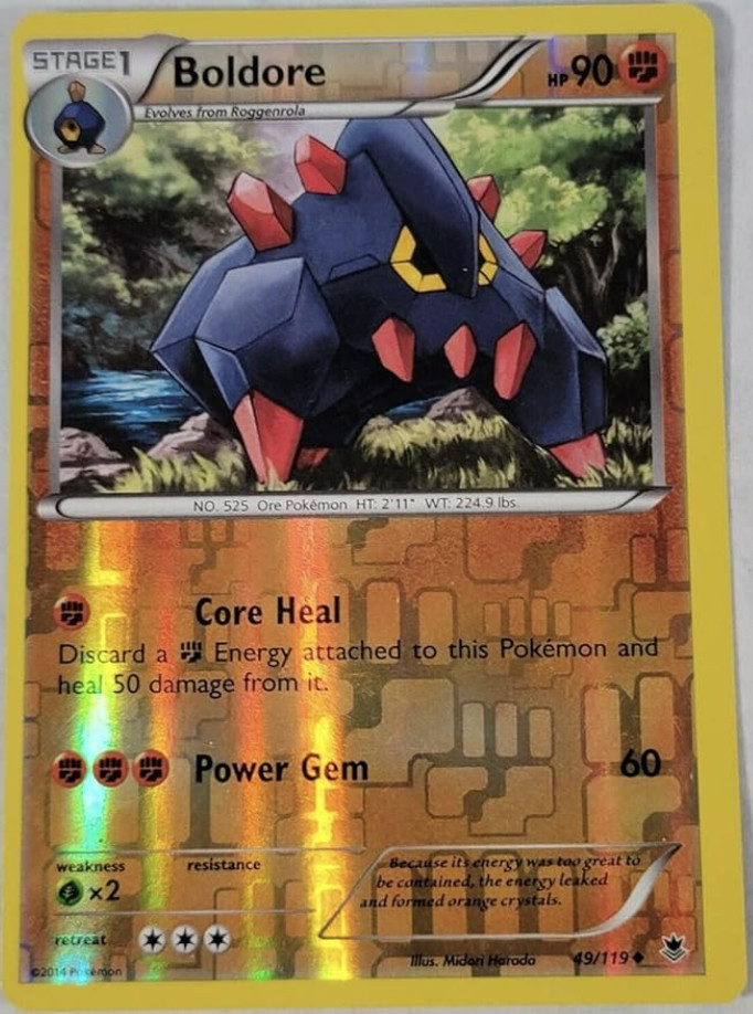 Pokemon- Boldore - 49/119 - XY - Phantom Forces - Reverse Holo - NM/M - New