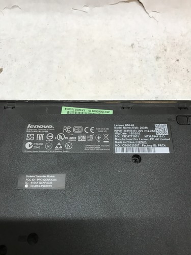 Lenovo B50-45 15" Laptop AMD E1-6010 1.35GHz 4GB RAM NO HDD For Parts/Repair -DW - Picture 7 of 7