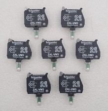 [LOT OF 7] Schneider Electric ZAL-VM3 CONTACT BLOCK Green Light Lamp