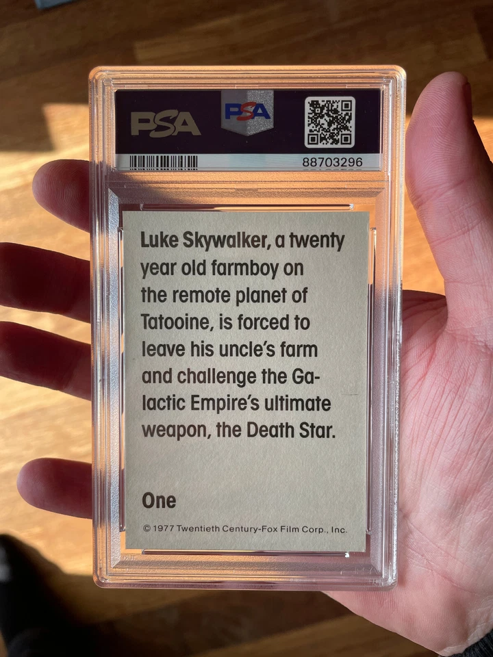 1977 Star Wars Wonder Bread Luke Skywalker #1 Graded PSA 6 - Image 3 of 4