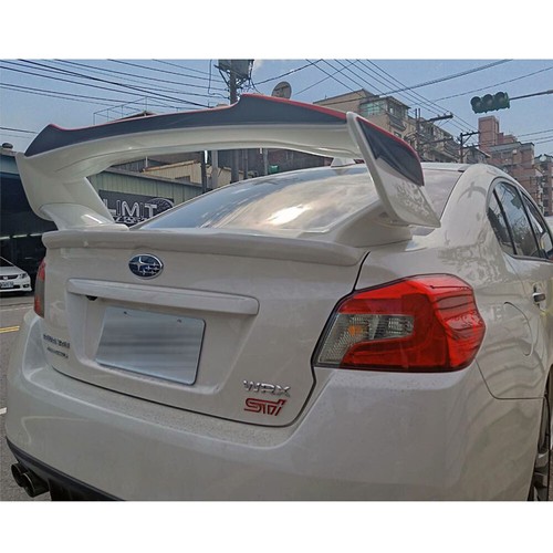 Black + RED For Subaru WRX STI Gurney Flap STI Trunk Spoiler+Side Fin Cover 2019