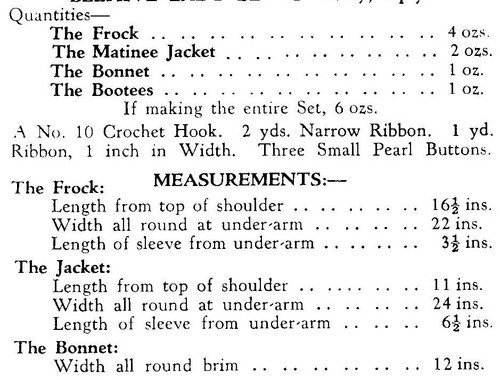 CROCHET Pattern copy Baby Vintage Layette 3 ply Frock Matinee Jacket Bonnet - Picture 2 of 2