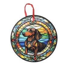 Dachshund Design Holographic Dog Ornament