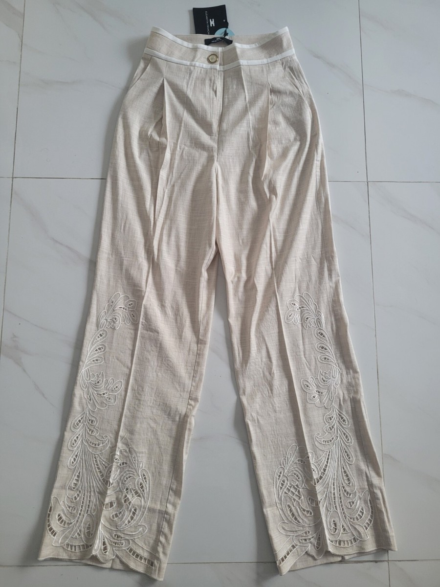 Elisabetta franchi women beige pants size 27 | eBay