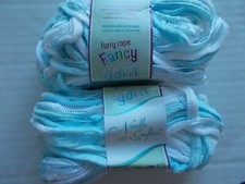 Needle Crafters Furry Rope Fancy ruffle yarn, Baby Blue, lot of 2 1.75 oz ea