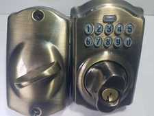 Schlage BE365 CAM 609 Brass Camelot Electronic Keypad Single Cylinder Deadbolt