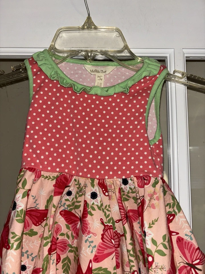 Vestido Matilda Jane 2 Good to Go borboleta Polkadot sem mangas rosa verde redemoinho - Imagem 3 de 4