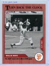 2020 Topps Turn Back the Clock Base Parallel #31 Willie Mays 7/7 Cherry Giants