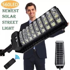 9900000 LM LED Solar Street Light Commercial Dusk To Dawn Outdoor Road Wall Lamp