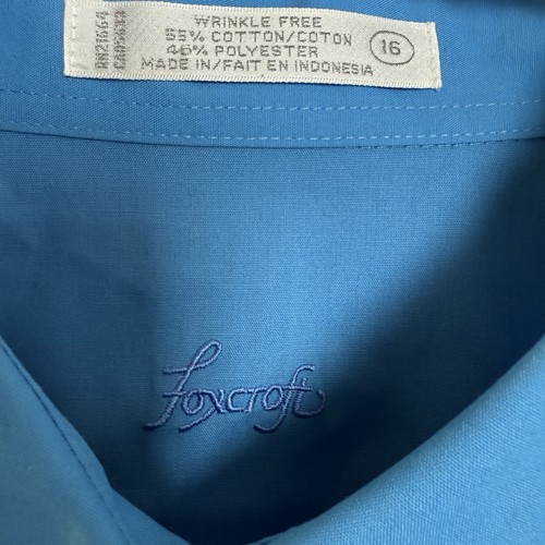 Foxcroft Shirt Top Damen Größe 16 faltenfrei pflegeleicht blau Knopfleiste - Bild 5 von 8