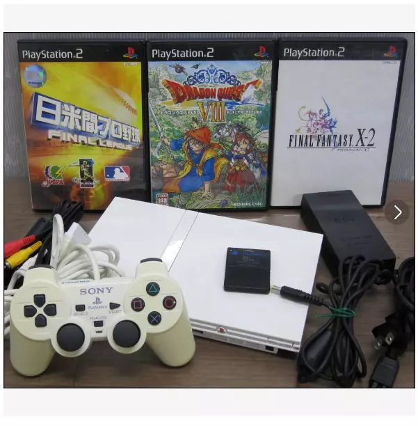 Sony PlayStation 2 PS2 SCPH-70000 White Game Console Japanese Discs NTSC-J F/S