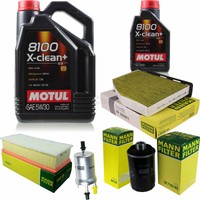 MANN-FILTER Inspektionspaket 6L Motul 5W-30 8100 X-Clean+ FüR Audi A3 1.8 Tfsi