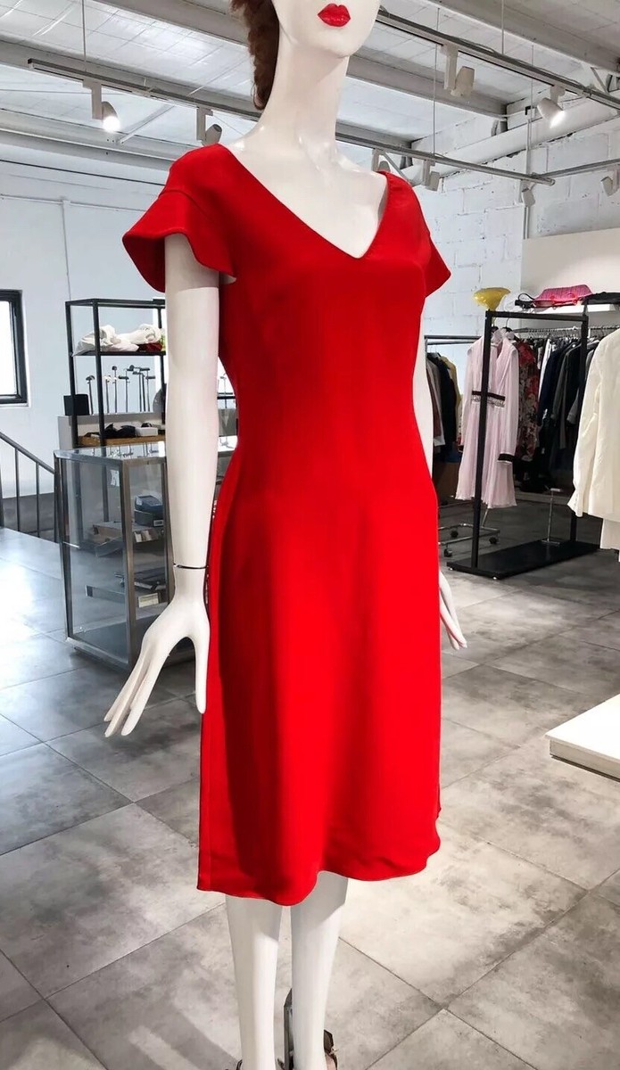 antonio berardi red dress Antonio Berardi Red V-Neck Dress IT40 NWT