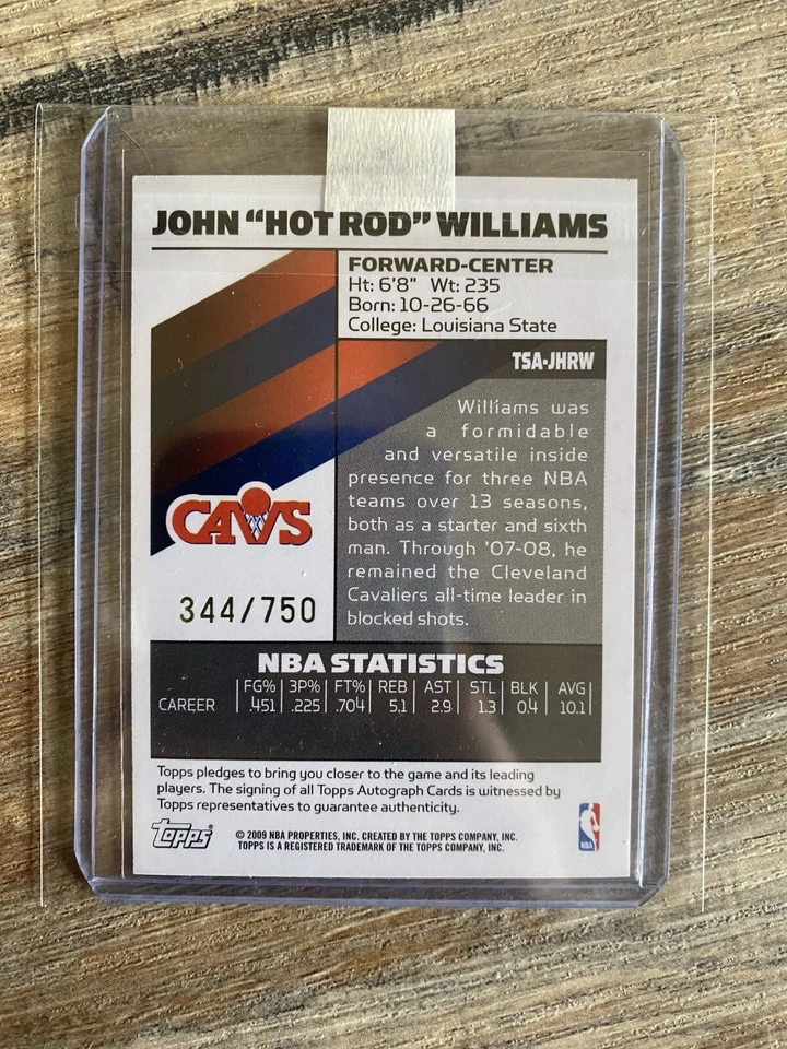2009 NBA Topps Signature Basketball John Hot Rod Williams Knicks /750 — 第 2/2 张图片