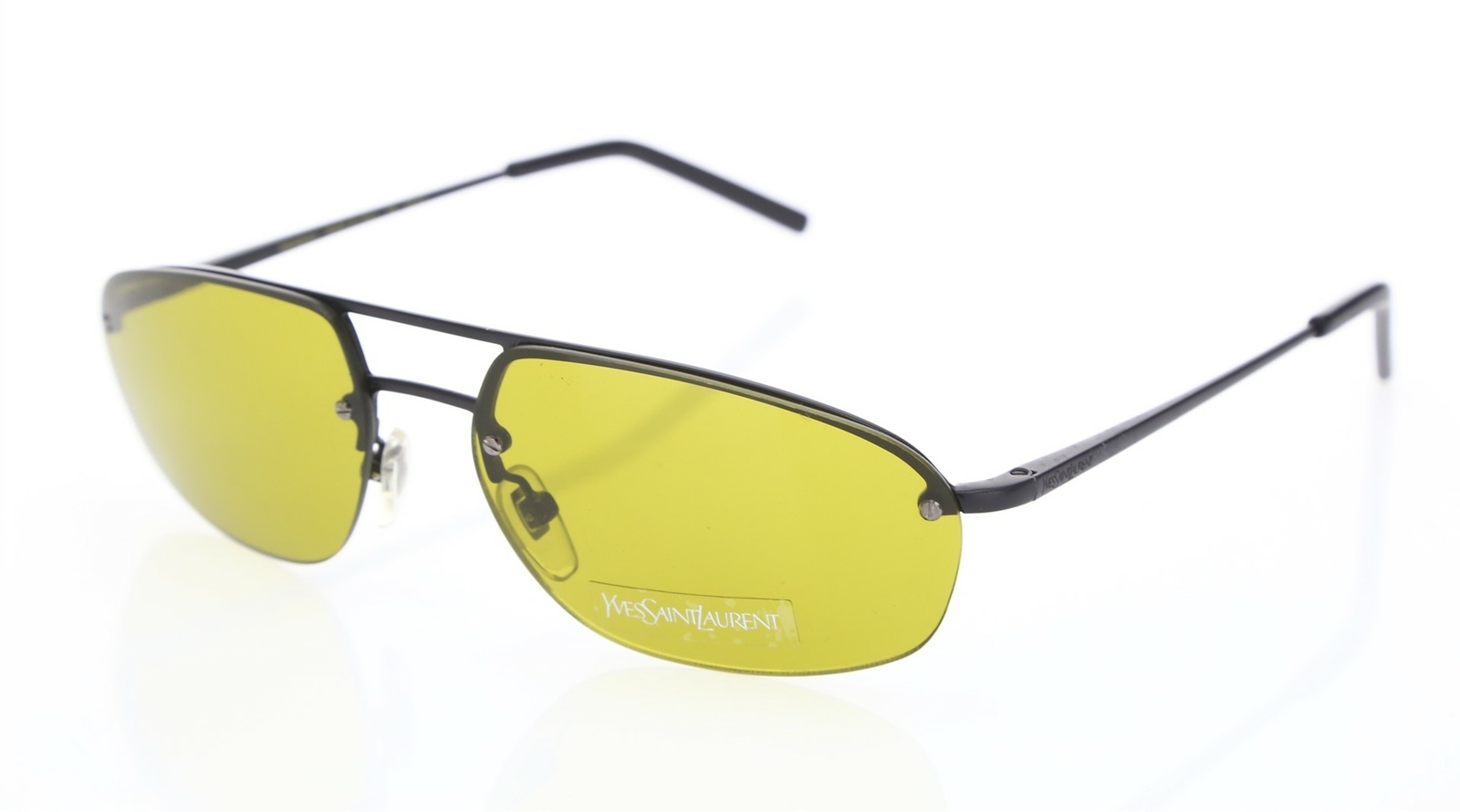 Occhiali da sole Yves Saint Laurent unisex YSL 2315 S montatura ovale nera lenti gialle