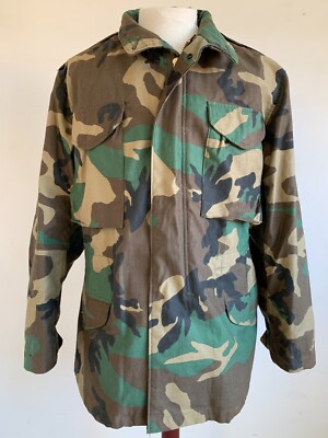 VTG Old M65 Woodland M81 Camo Field Coat Jacket M-R US Army