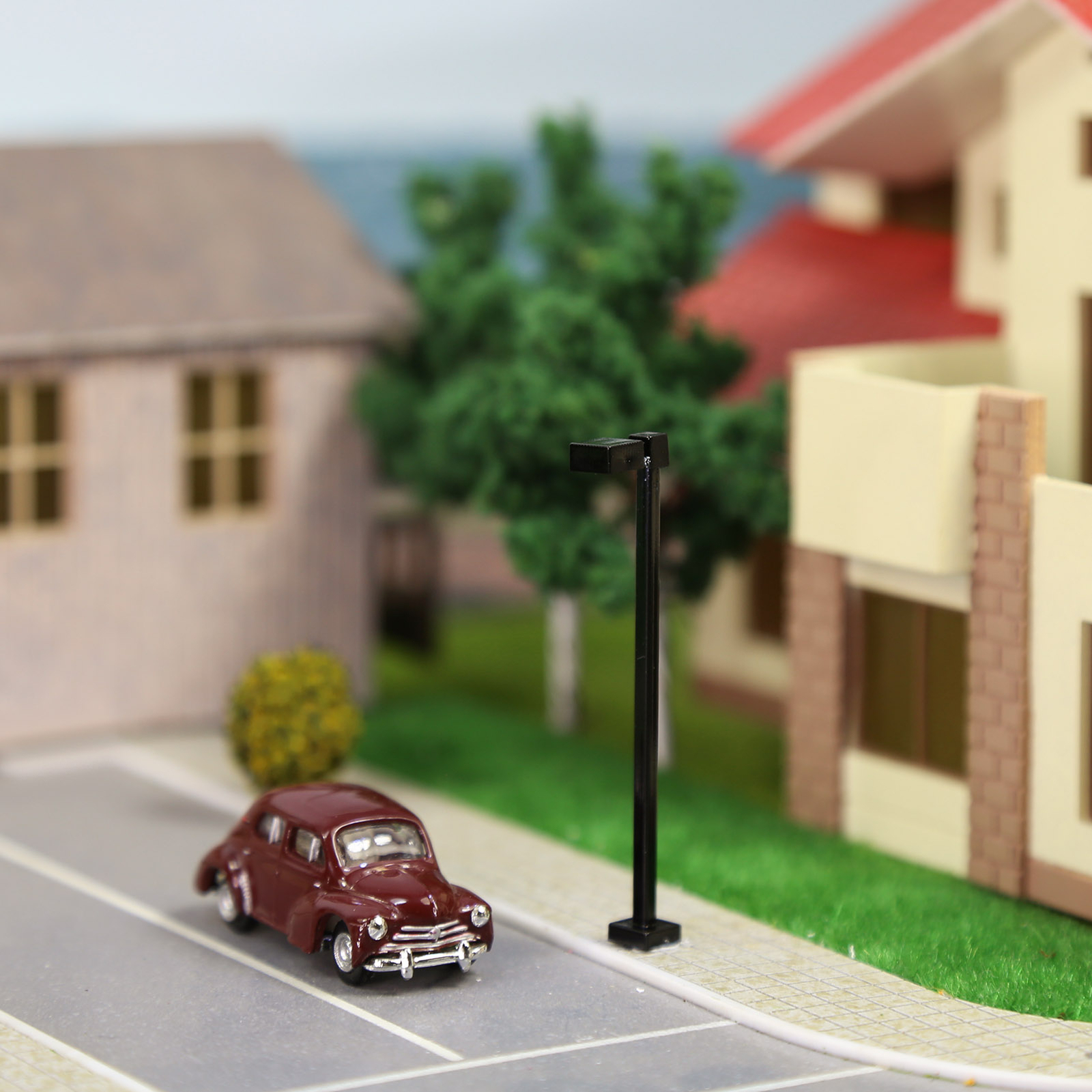 Evemodel 10 Stück H0 Straßenlaternen - Warmweiße LED Lampen Für Modelleisenbahn