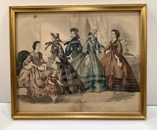  Original Godey's Fashions For February 1863 Arnold Art Studio, Newport, RI