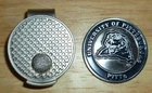 UNIVERSITY OF PITTSBURGH PANTHERS PITT 1" Golf Ball Marker 2 Sided & Hat Clip