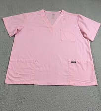 Dagacci Scrub Top Women's XL Pink V-Neck Scrub Medical Nurse Dental Vet Tech