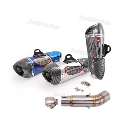 Slip On Exhaust Muffler With Link Pipe For Suzuki GSXS750 GSXS750Z GSR750 – Black Tips