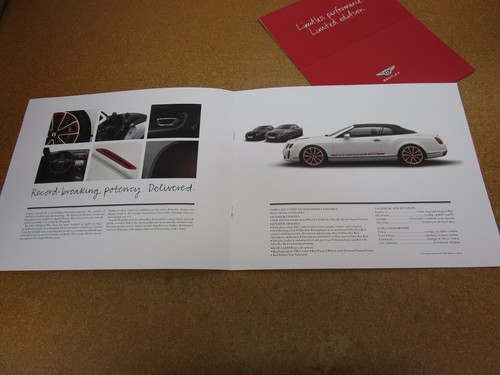 2012 Bentley Continental Supersports ISR 8pg sales brochure ice speed ORIGINAL - Picture 4 of 5