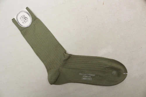 NEW Franco Sozzi Dress Socks Mens S Light Green Sea Island Cotton Made in Italy