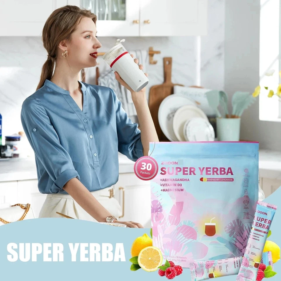 Super yerba Probióticos Instantáneo Super Té Electrolito Polvo Contiene Paquete de 30 Foto 4 de 4