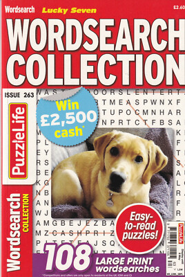LUCKY SEVEN WORDSEARCH PUZZLE BOOK MAGAZINE # 263 , 108 LARGE PRINT PUZZLES