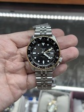 Seiko 5 Sports Automatic GMT Black Dial Black/Gold Bezel Steel Bracelet