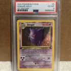 1999 Pokémon Fossil Gengar Holo 1st Edition #5/62 PSA 6 EX-MT