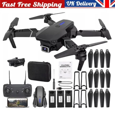 4K Drone WIFI FPV HD Dual Camera with 3 Batteries Foldable Selfie RC Quadcopter
