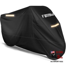 Motorcycle Cover Waterproof Outdoor All Season Weather Sun Rain 96.5" Black
