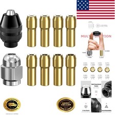 Brass Drill Chuck Collet Set for Dremel   1/32" to 1/8" Quick Change Adapter