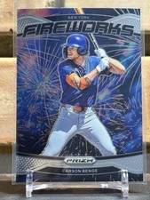 2025 Panini Prizm Carson Benge #9 Fireworks (RC) Mets
