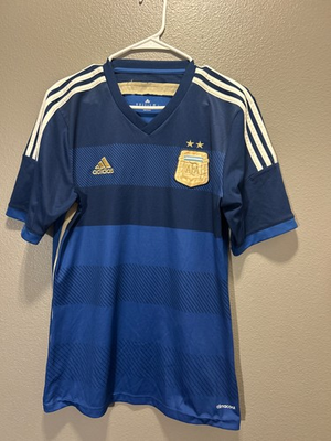 #ad Argentina 2014 World Cup Away Soccer Jersey Adidas Blue Kit Medium No Name $80.00