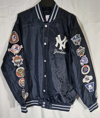 Vtg New York Yankees World Series Champions Patched Bomber G-III Jacket Large
