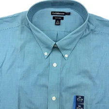 Croft&Barrow Classic Fit Men's Blue Check XL Short Sleeve Button Down NWT