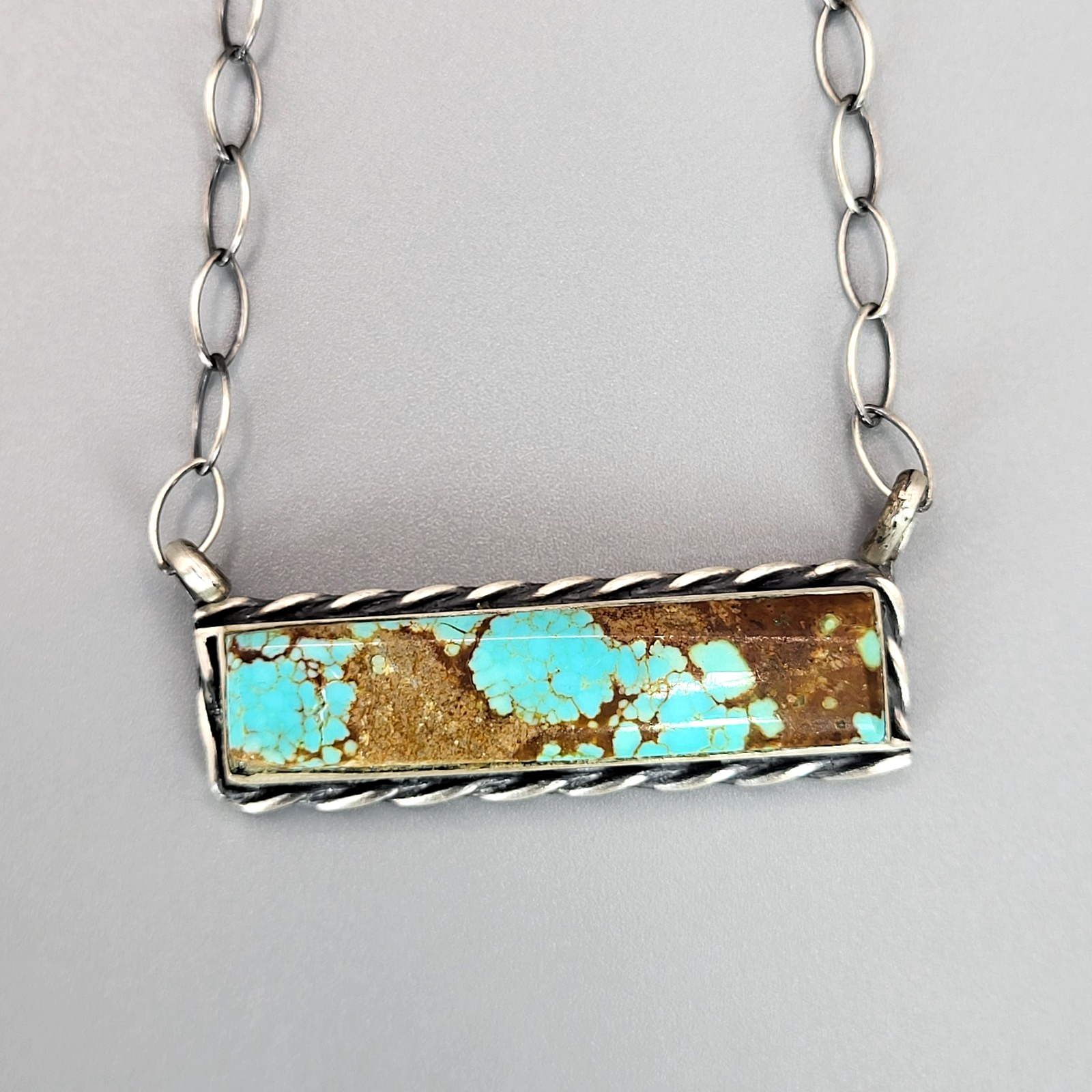 Rarest Rope Rare Number 8 Turquoise Necklace Sterling Silver, Steve Francisco ...