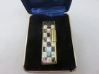 Crown Forum Butane Lighter Checkered Inlay Mother of Pearl Made In japan