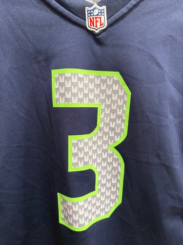 NIKE SEATTLE SEAHAWKS RUSSELL WILSON #3 KIDS JERSEY LARGE 8/10 UNISEX BLUE NFL - Picture 6 of 9