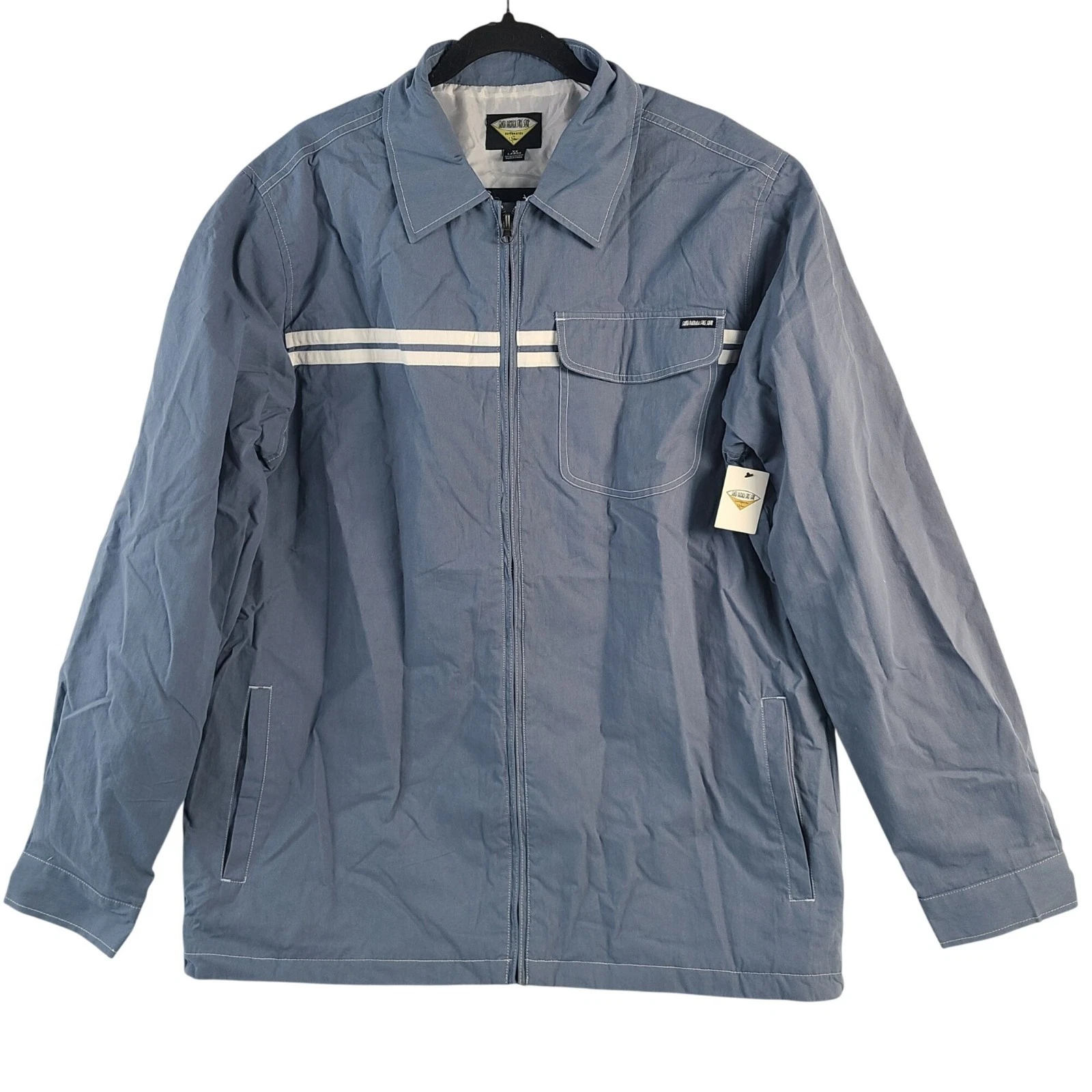 Santa Barbara Surf Shop Mens Competition Jacket Blue Zip Up Sz XXL Lightweight