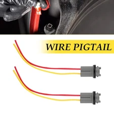 2x Universal Wire Pigtail Female Socket 194 Harness License Plate Tag Light Bulb