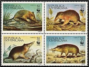 DOMINICAN REP. 1994 WWF- Solenodon SC.#1158 CV.$6.00 ANIMALS SHREW