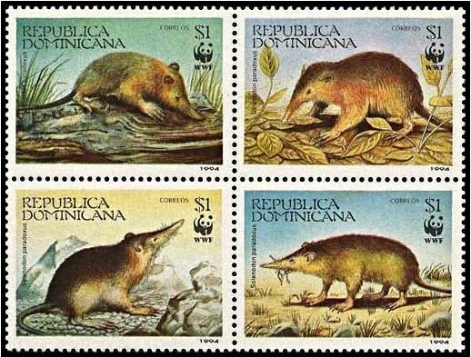DOMINICAN REP. 1994 WWF- Solenodon SC.#1158 CV.$6.00 ANIMALS SHREW
