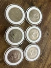 Lot Of 6 JFK Half Dollars 2002, 2004, 2005, 2006, 2007,2009