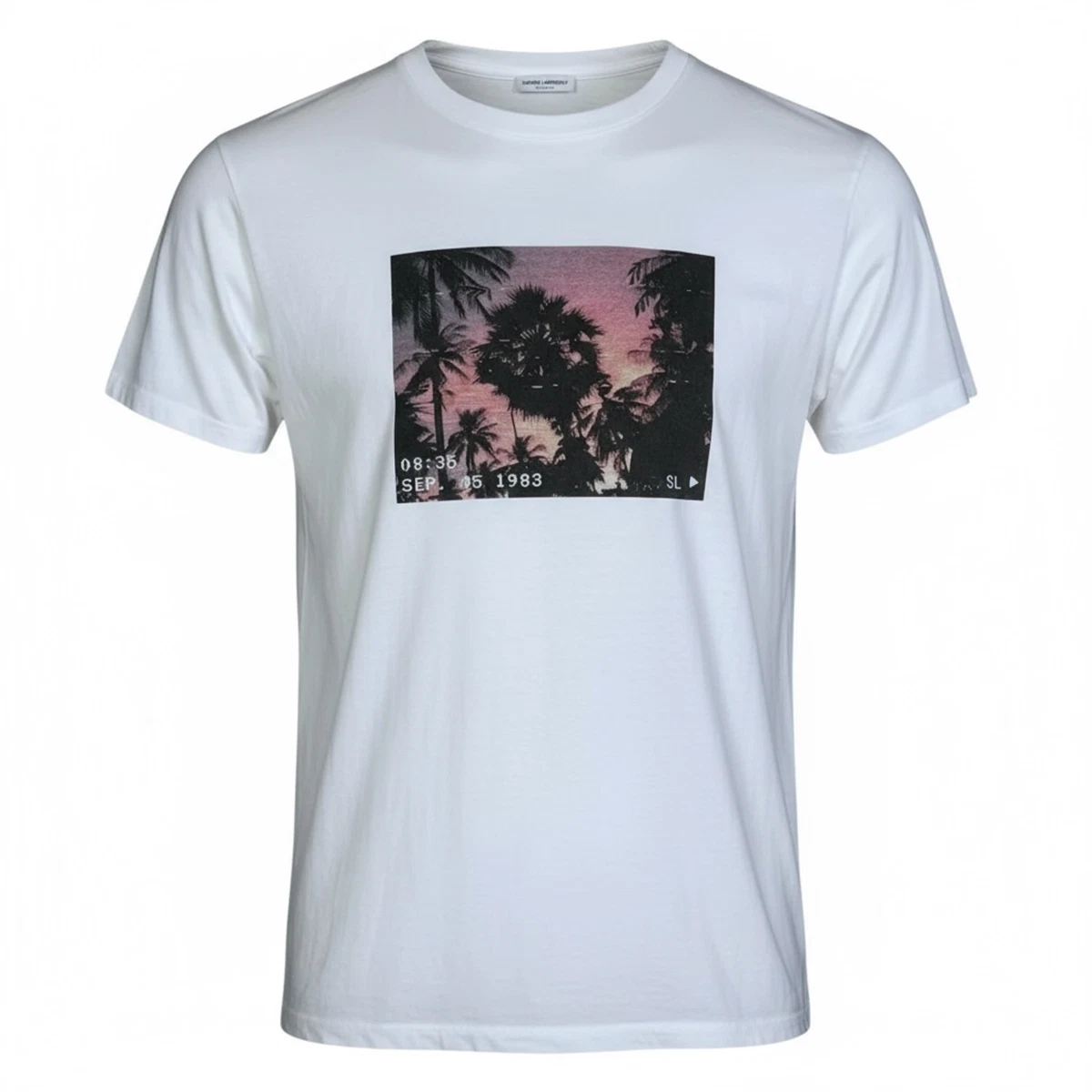 Saint Laurent Paris Women's Small Distressed Palm Tree VHS T-Shirt