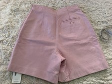 Vintage Tannery West Shorts PInk Mauve leather Mid Thigh Modern Size Small Vtg 6